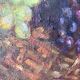 Nature morte à l'huile sur toile signée Gladkaya, peinture de fleurs et fruits années 60