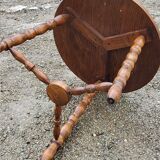 Pedestal table of the 60s in beech and oak