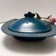 Blue Earthenware "Margherita" Centerpiece by A. Campi for Laveno, Italy