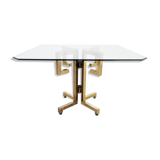 Geometrical brass dining table, 1970s