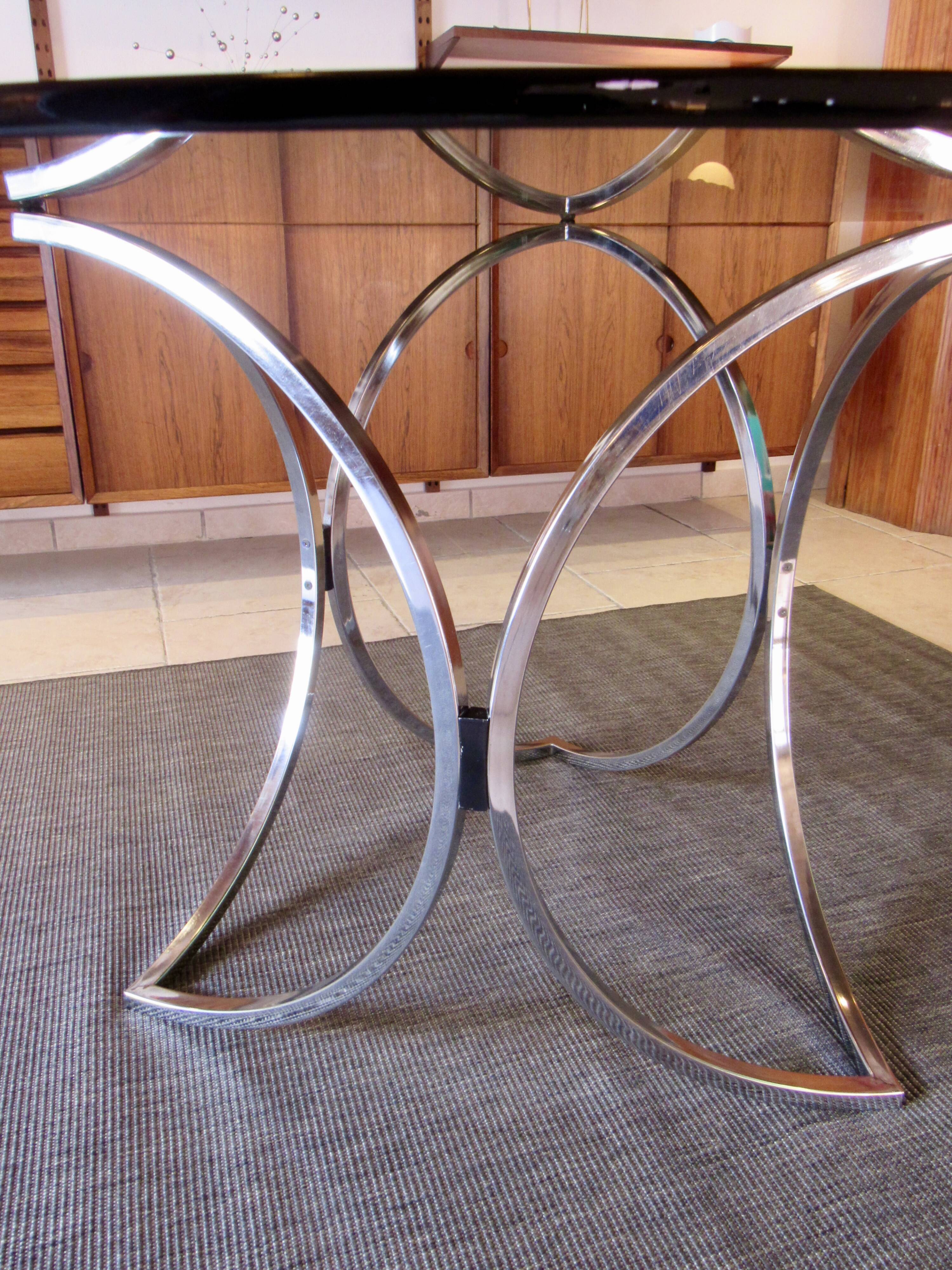 Chrome and glass table 1970s