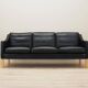 Black leather sofa, Danish design, 1970s, manufacture: Hurup Møbelfabrik
