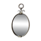 Oval mirror in handcrafted wrought iron, mid-century brutalist vintage from the 50s-70s.