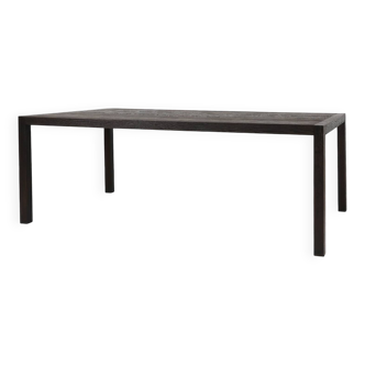 Grande table à manger vintage en chêne noirci, Belgique ca. 1980