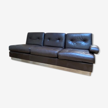 Sofa leather choco vintage design 1970