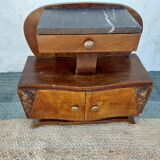 Art deco bedside table, black marble