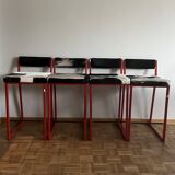 Set of 4 'Cowskin' stools (seat height 66cm)