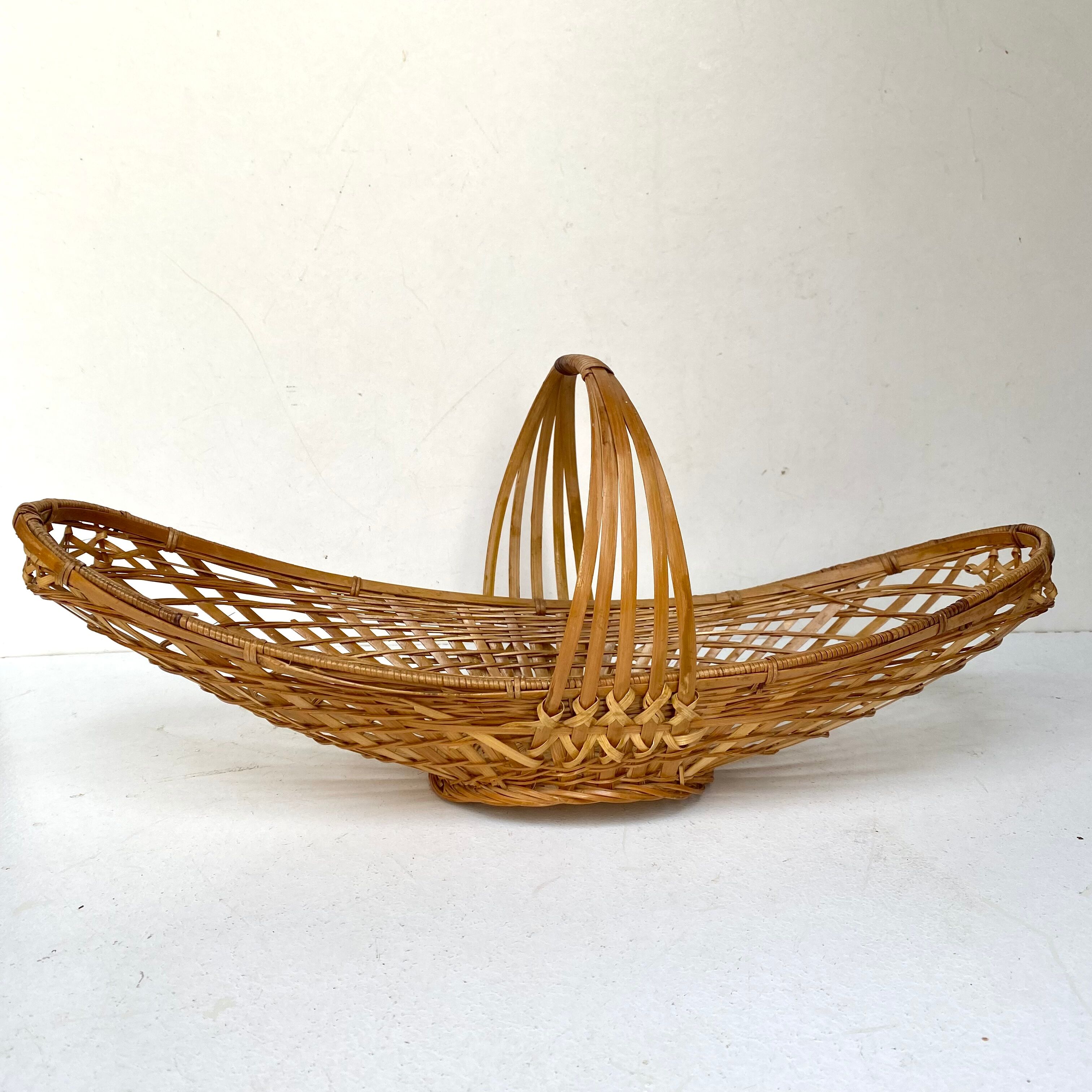 Braided bamboo fruit basket
