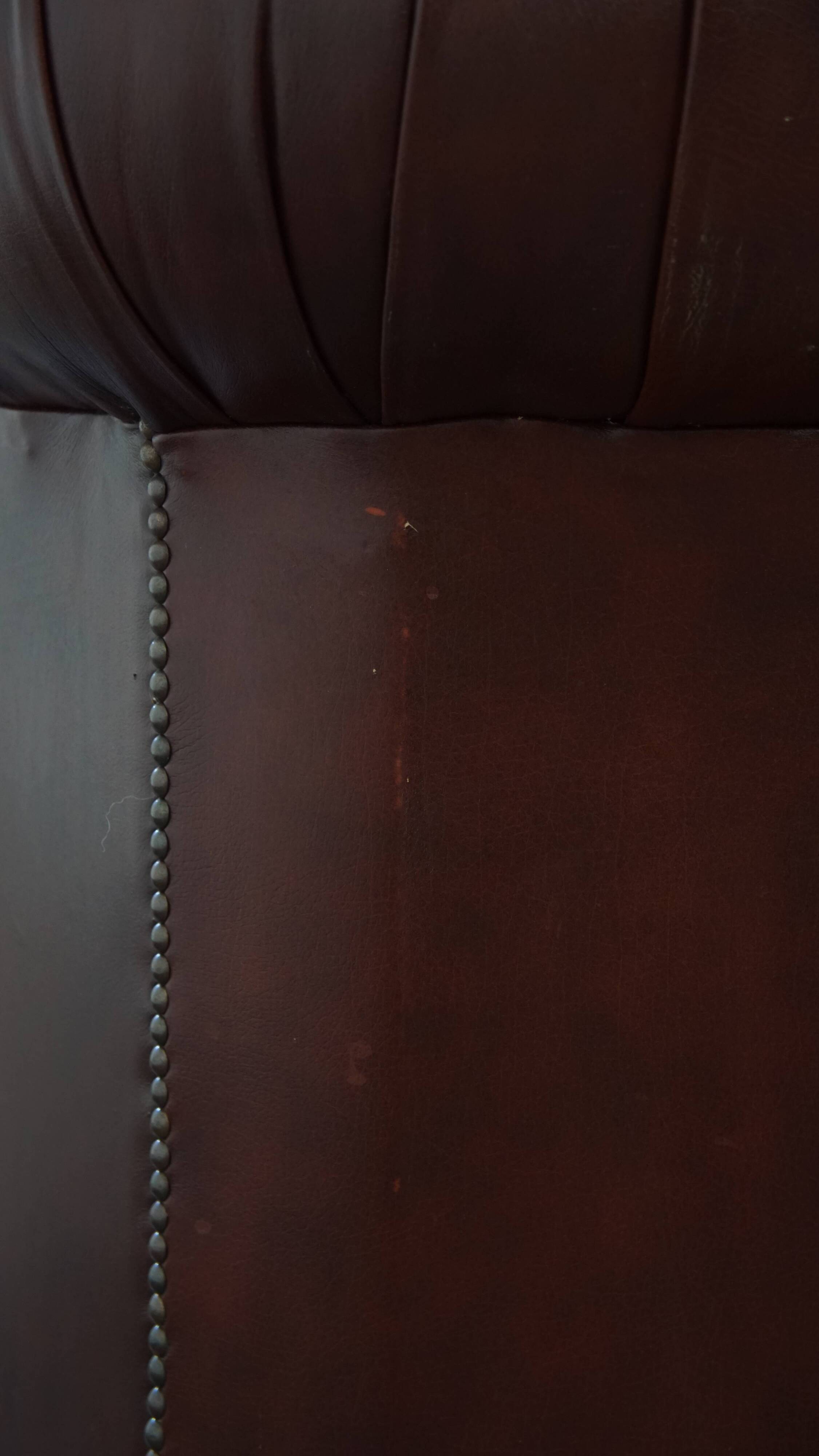 English Cowhide Leather Chesterfield Armchair