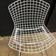 4 Chaises vintages Harry Bertoia Wire en maille de der Laqué Blanc Knoll