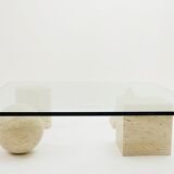 Table basse en travertin du milieu du siècle