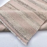 pink brown wool runner rug, Turkish vintage runner kilim  67x293 cm