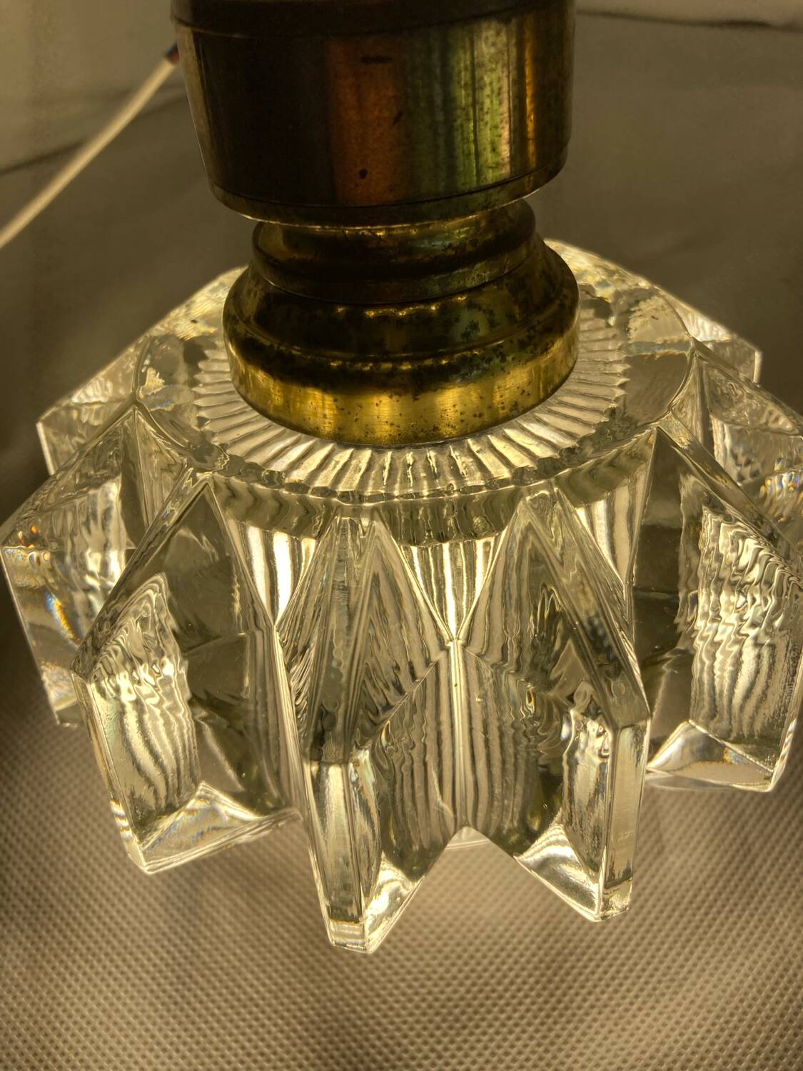 Pair of 1930s wall lights, Italian work, Murano glass and brass