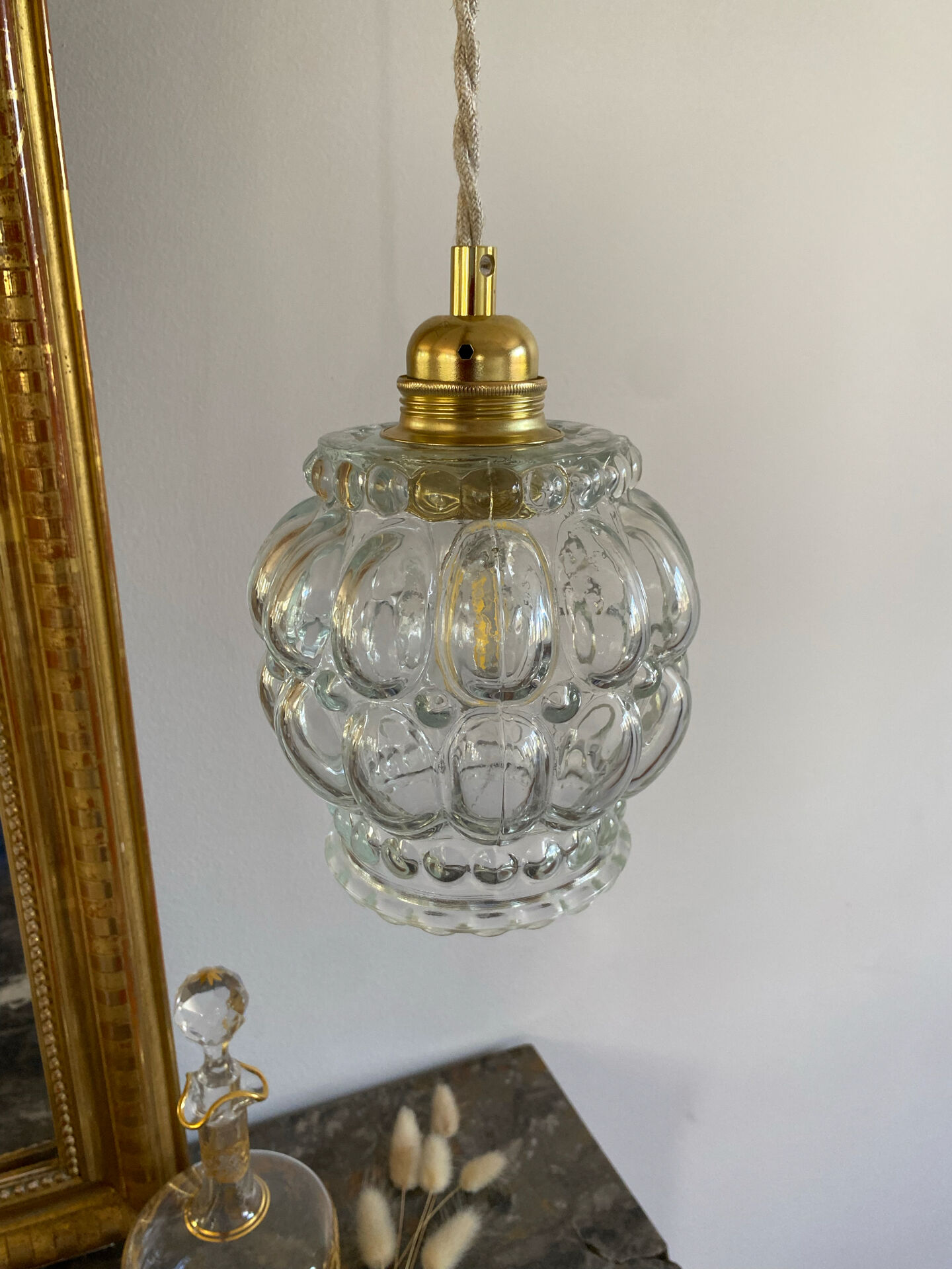 Vintage glass globe lamp