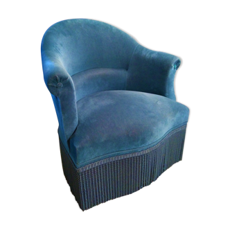 Blue toad chair, velvet