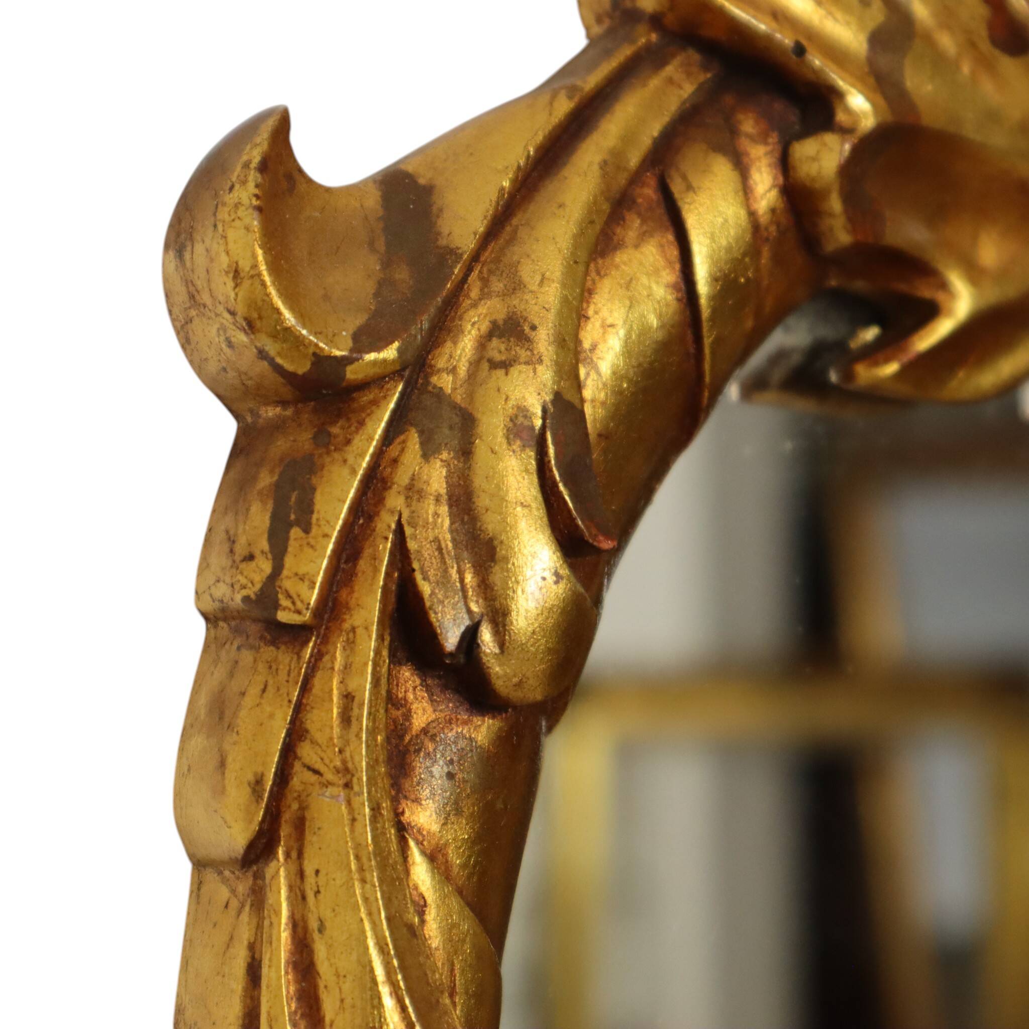 Classic Gold-Leaf Gilded Baroque Acanthus Mirror 45cm