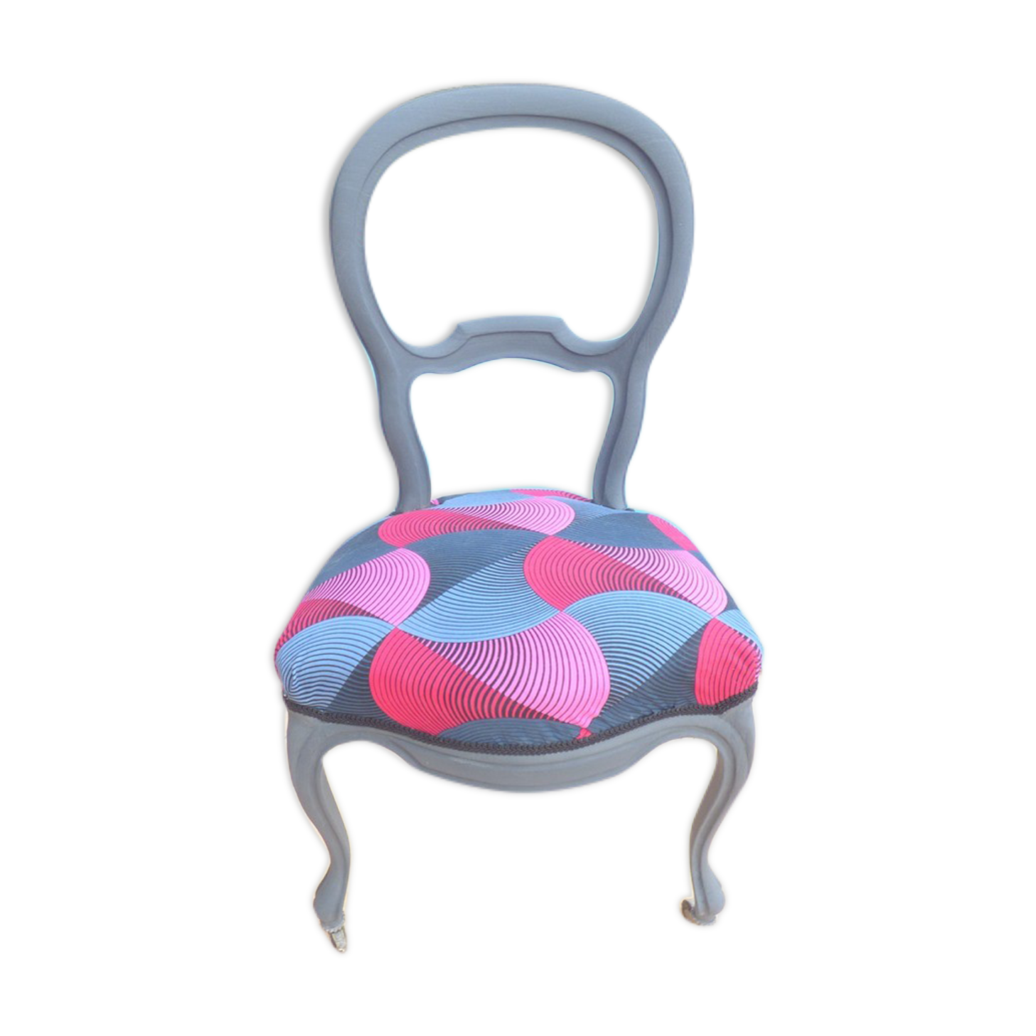 Louis Philippe quality wooden medallion chair with castors on the front