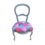 Louis Philippe quality wooden medallion chair with castors on the front