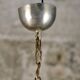Mid-century crackle glass lantern with checkered pattern, France