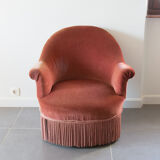 Old rose toad armchair