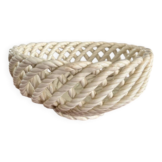 Coupe en céramique tressée blanche ajourée - céramique dentelle