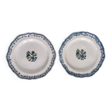 2 Moustiers Earthenware Plates | 18th Century | Colorful Floral Decor