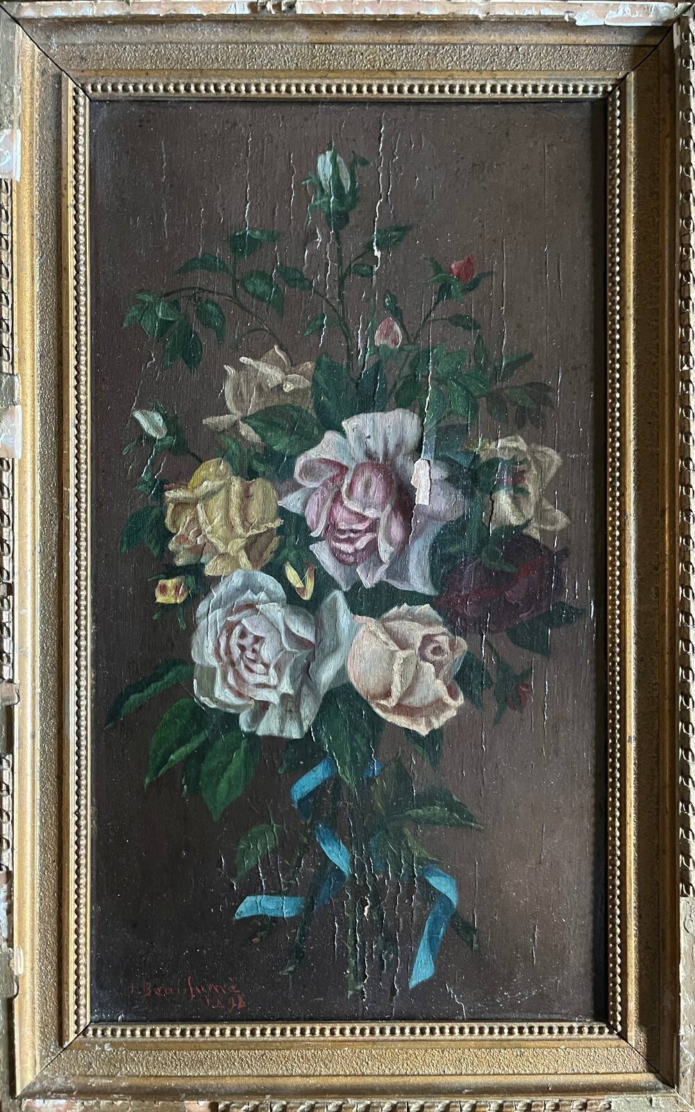 Paintings during HSP Flowers 1897 signed for restoration
