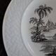 Plate David Johnston oriental décor monochrome black J. Vieillard Bordeaux