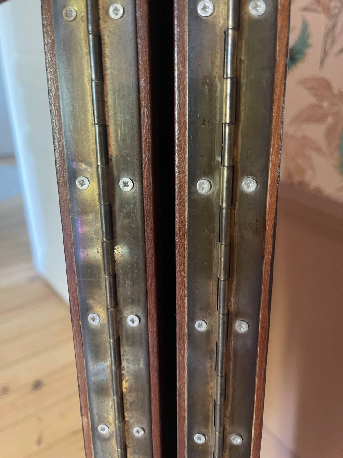 Paravent vintage plaqué teck