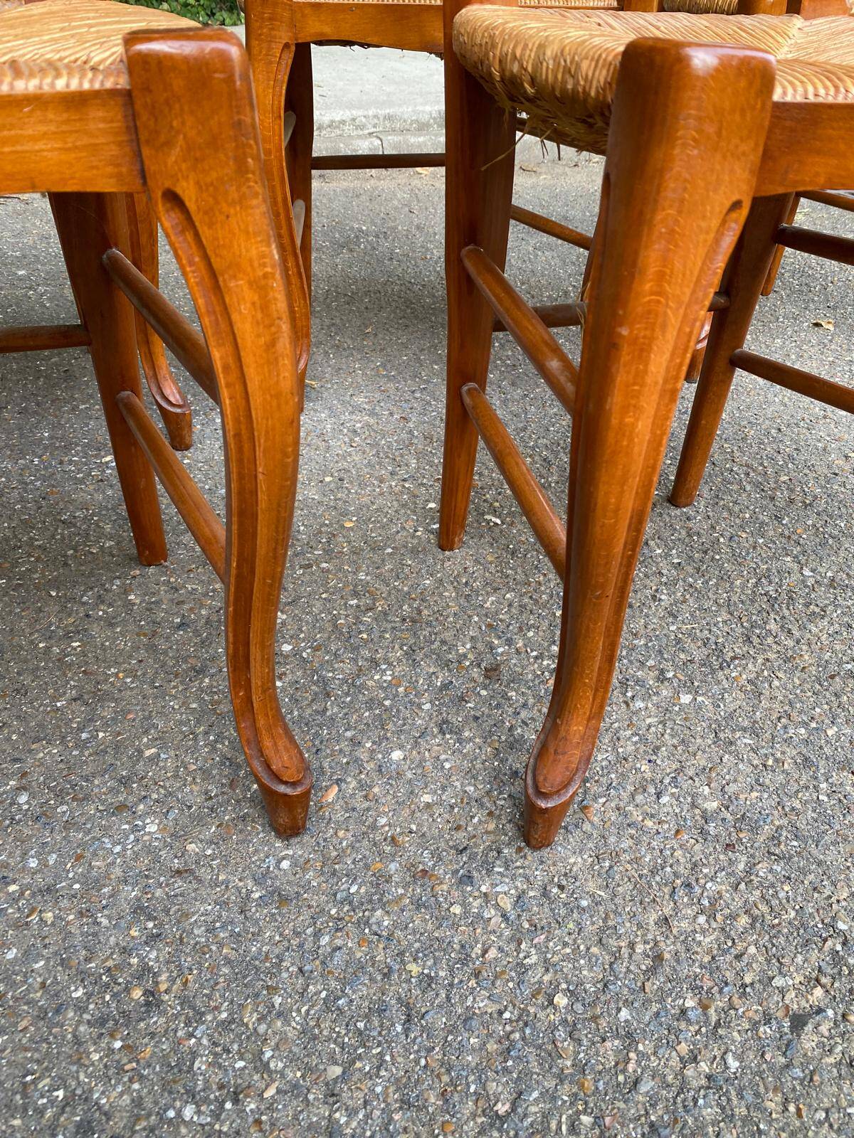 6 Louis Philippe straw chairs