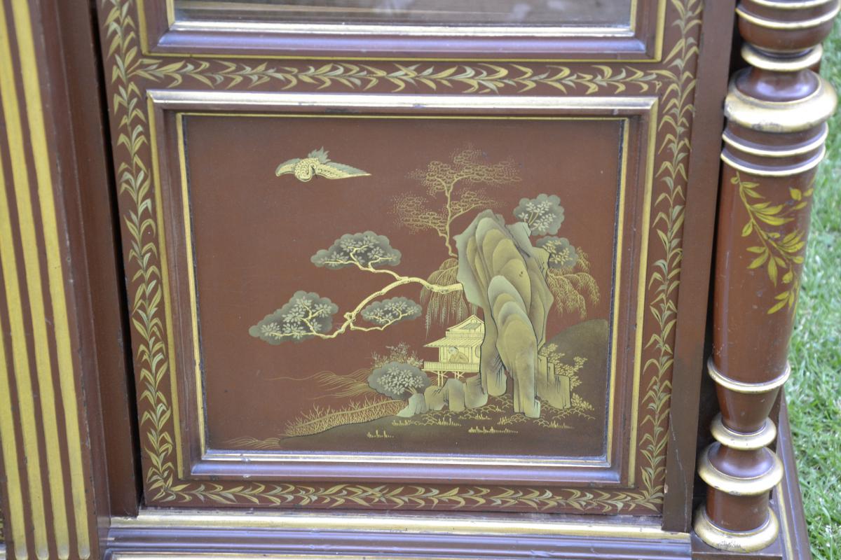 Laqué Library in Japanese Decorations Napoleon III Style - 19th Century