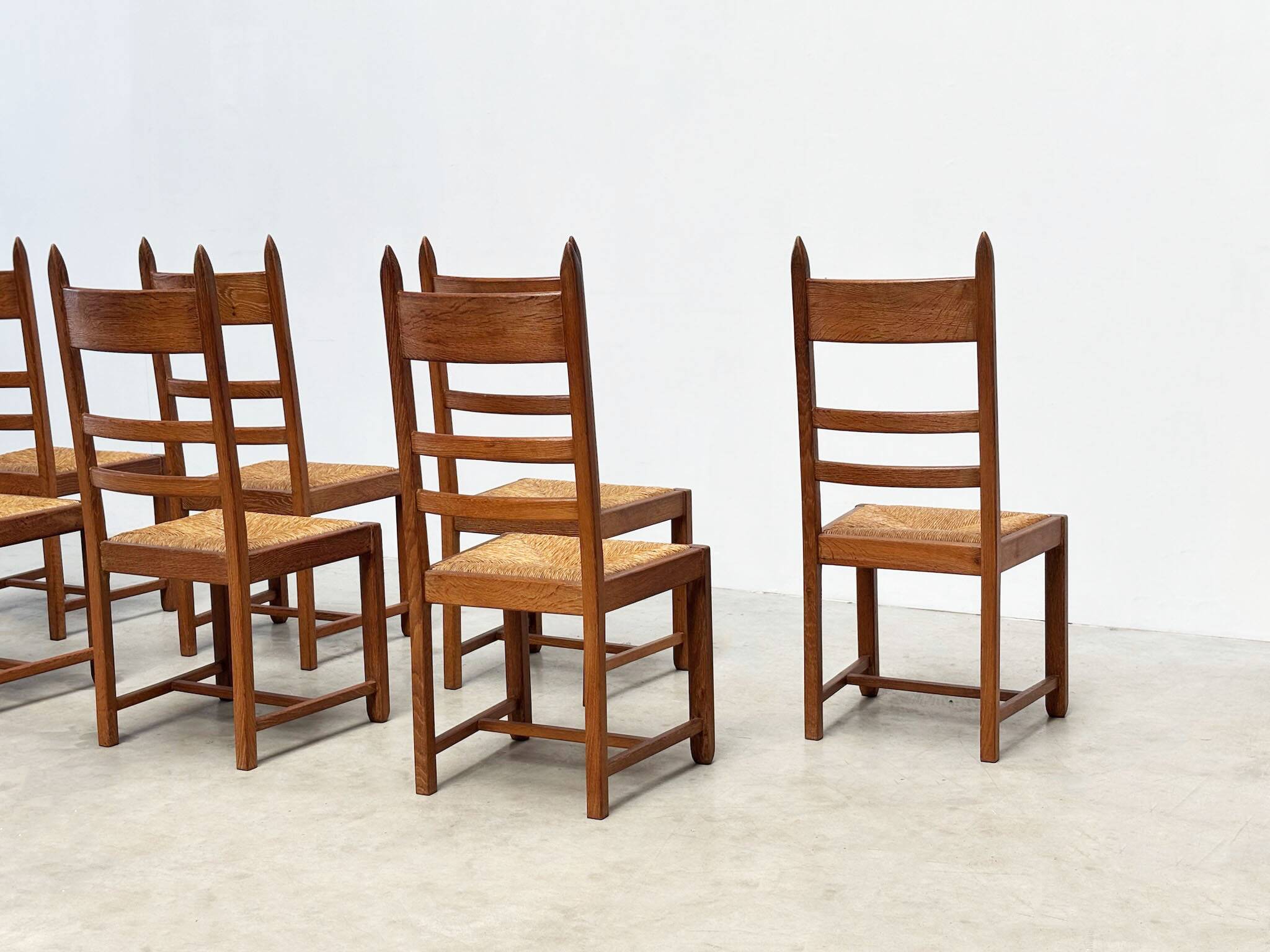 Set of eight French dining chairs