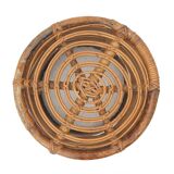 Cylindrical pouf in curved rattan by Castano, 1960s