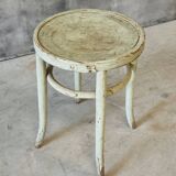 Antique stool side table Thonet style mint green