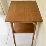 1950 compass foot pedestal table in light wood, side table, side table