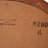 Vintage round mirror Aksel Kjersgaard, Danish teak design.