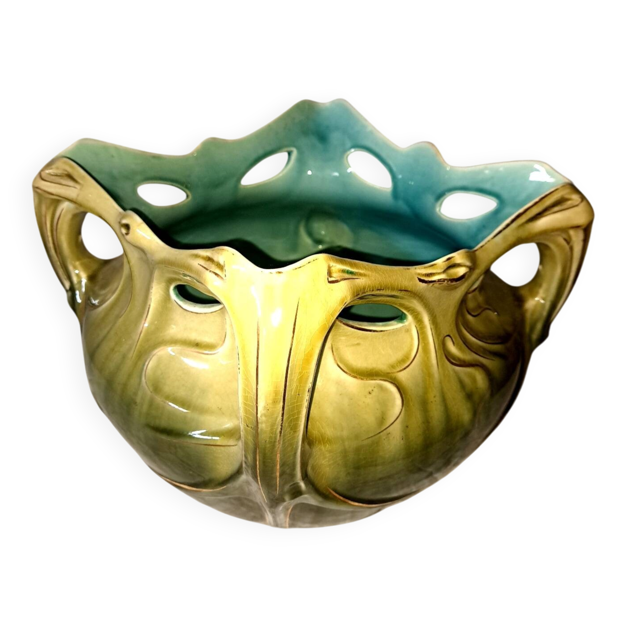 Vase,caché-poten faïence. Hector Guimard.