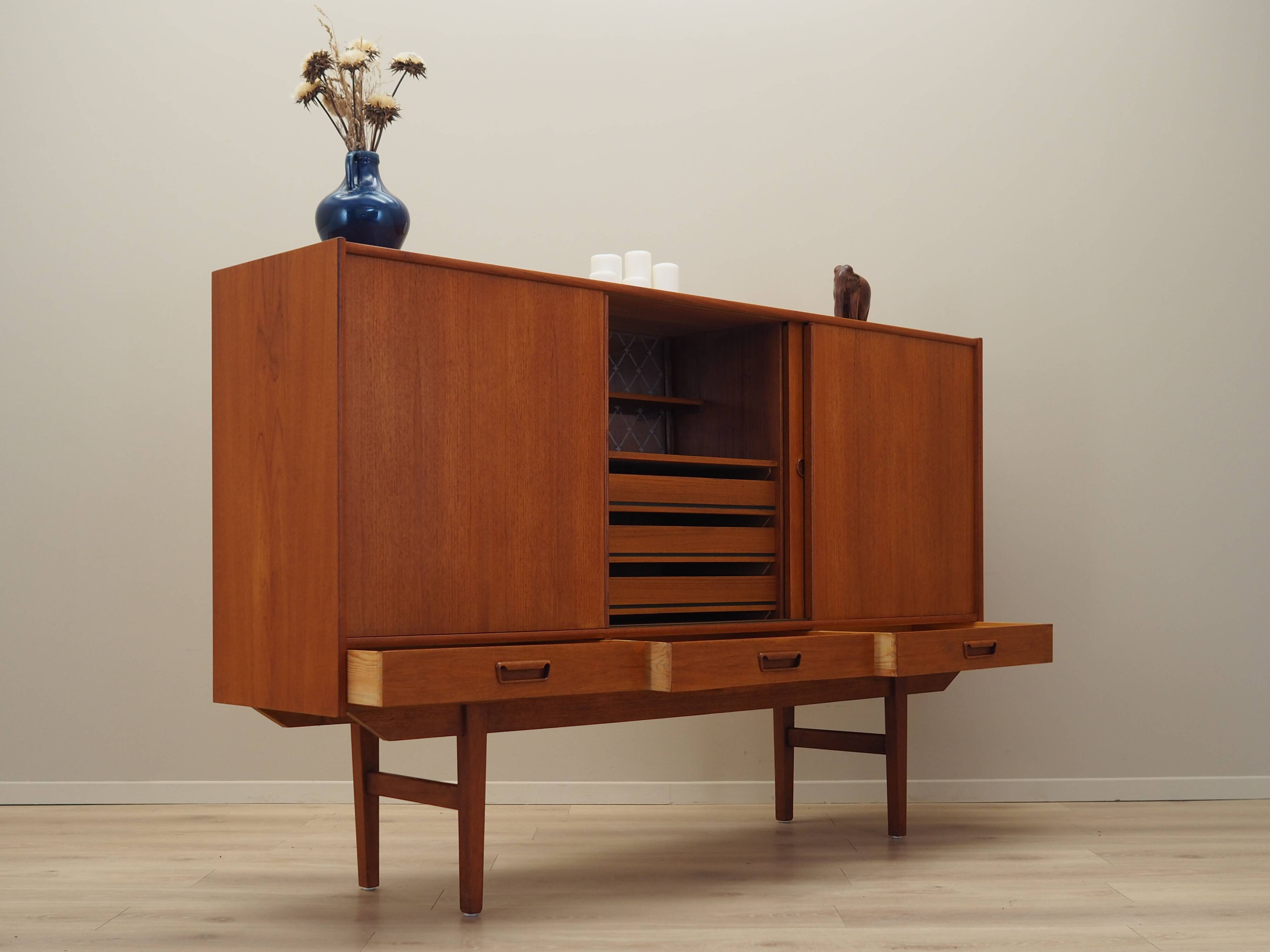 Teak highboard, Danish design, 1960s, production: Denmark