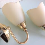 Pair of brass and opaline opaline sconces in art deco style granite