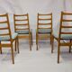 Set of 4 year old Scandinavian chairs restored fabric Edition Lelievre .