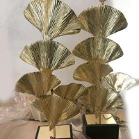 Gold brass Frame Leaves of Ginko Biloba table lamp
