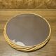 Old vintage rattan round mirror, 70s, pop decoration