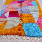 Contemporary high-quality multicoloured Azilal Berber rug - 246 x 153 cm