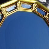 Hall mirror, gilded frame with fillets and fleur-de-lis.