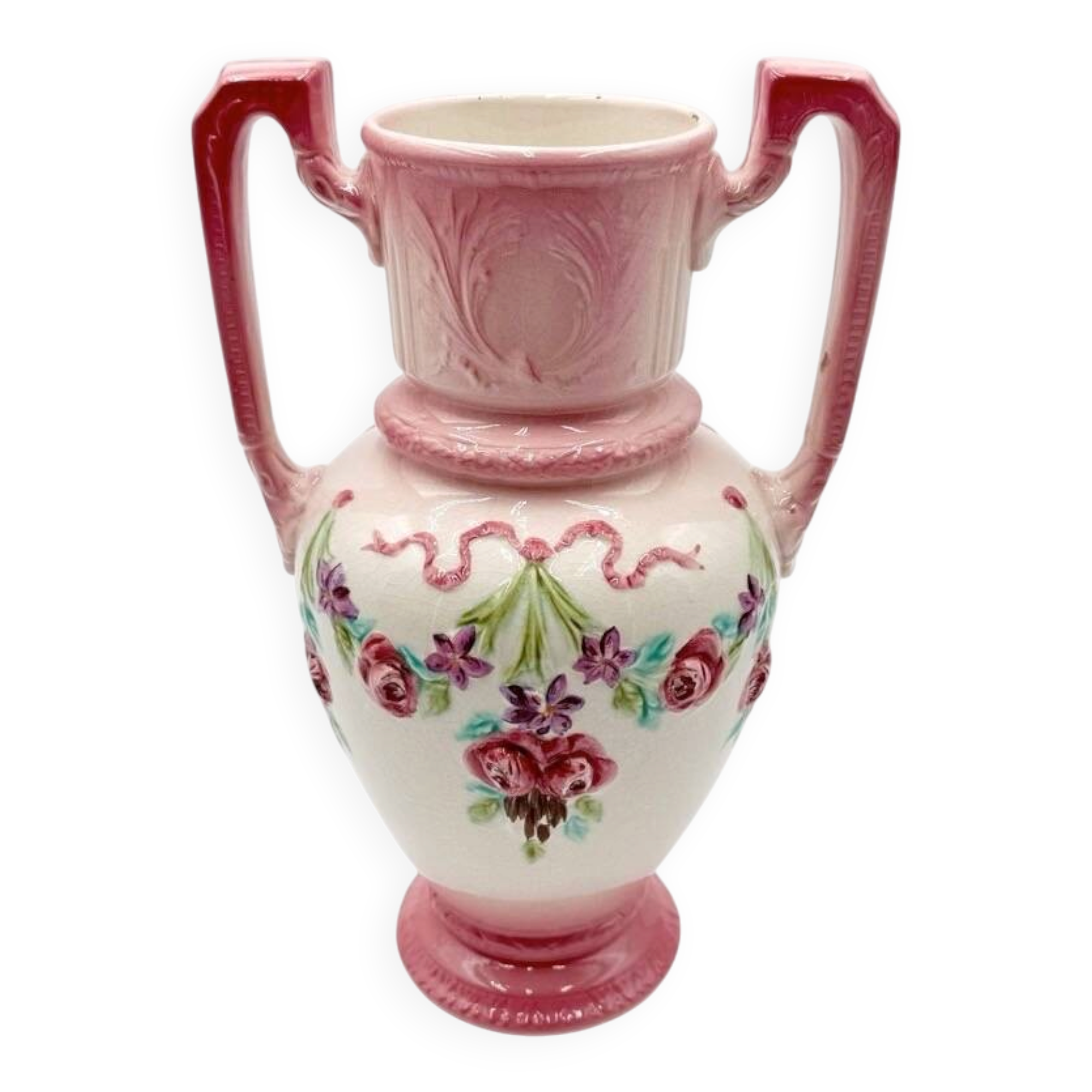 Art Nouveau vase in barbotine Longchamp Terre de Fer