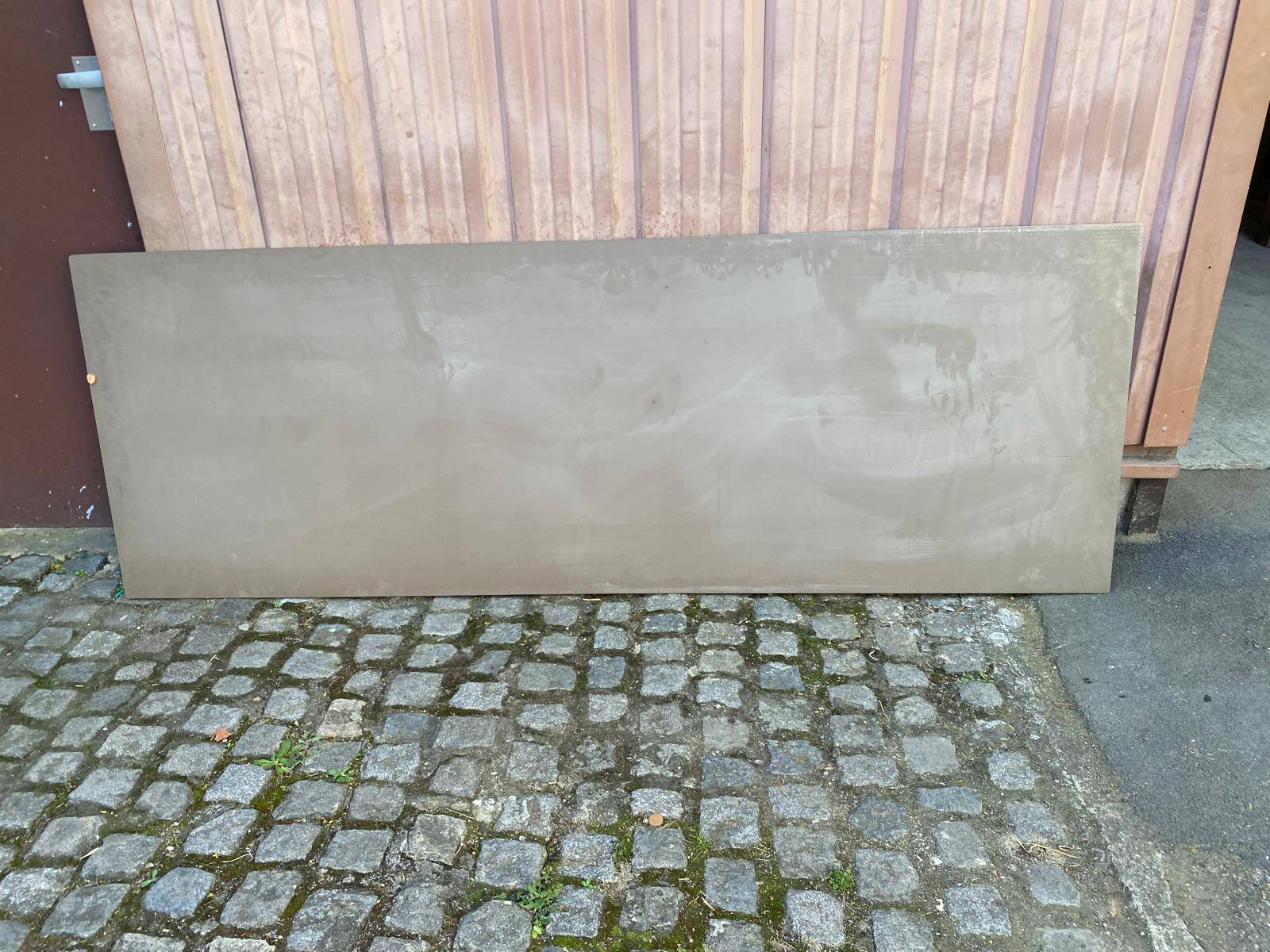 Bistro brasserie mirror, sculpted and bevelled, 1980, 228x80cm.