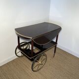 Rare vintage Italian bar cart in mahogany and brass
