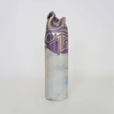 Joseph Bougère Iridescent purple pink ceramic vase signed JB 1989