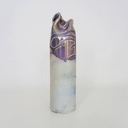 Joseph Bougère Iridescent purple pink ceramic vase signed JB 1989