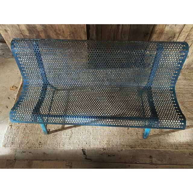 Public garden metal bench in 1950s